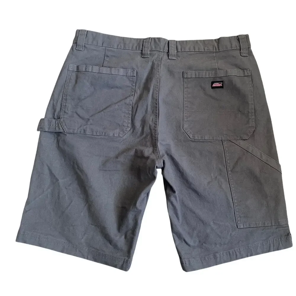 Genuine Dickies Mens Grey Carpenter Utility Work Shorts W36 Flex Canvas